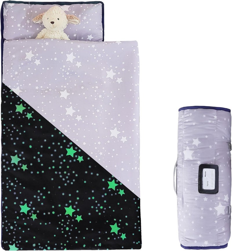MORAIS Toddler Nap Mat with Pillow and Blanket, 52" x 20" Lightweight and Soft Nap Mat for Preschool, Daycare, Travel Sleeping Bags - Image 1